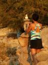 Kathy Stacking Rocks