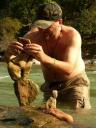 Sean Stacking Rocks