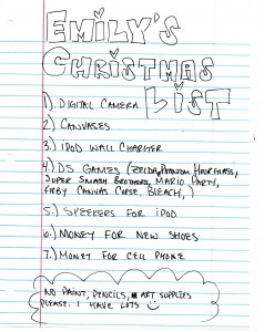 Emily's Christmas List