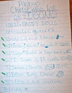 Abby's Christmas List of Doom
